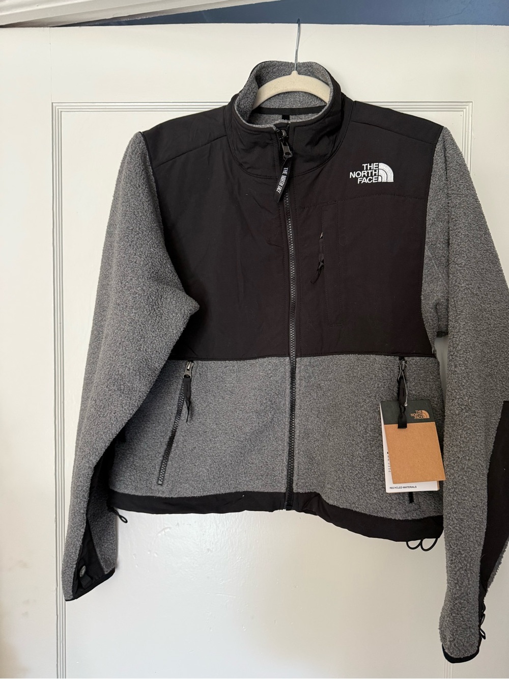 The North Face Women’s Gray and Black Teddy Fleece Jacket